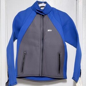 REI RWW Neoprene Wetsuit Jacket Mens Medium Blue Grey 9828RE USA Made NWT